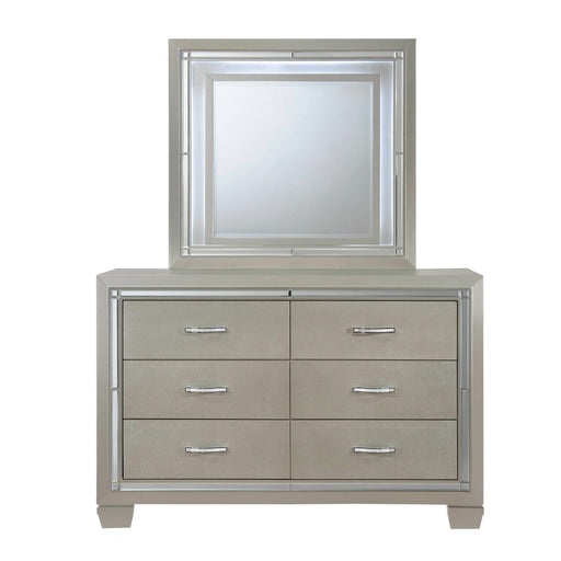 Platinum Youth Dresser & Mirror w/ LED Light Set - Vida Furniture (Laredo,TX)