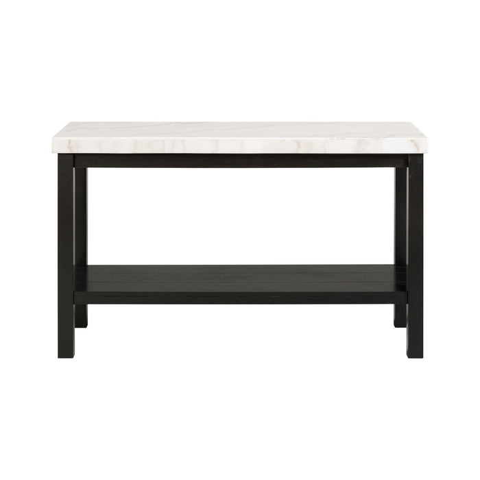 Marcello White Marble Rectangle Sofa Table - Vida Furniture (Laredo,TX)