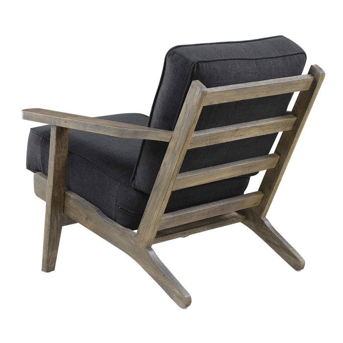Metro Accent Chair in Onyx w/ Antique Legs - Vida Furniture (Laredo,TX)