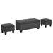 Ethan 3PK Storage Ottoman in Charcoal - Vida Furniture (Laredo,TX)