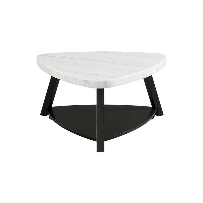 Trinity White Marble Top Coffee Table - Vida Furniture (Laredo,TX)