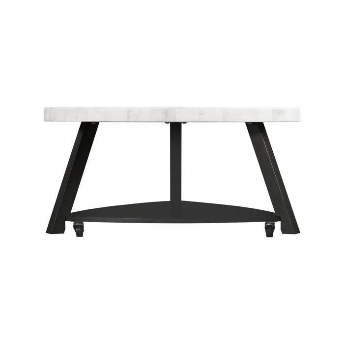 Trinity White Marble Top Coffee Table - Vida Furniture (Laredo,TX)