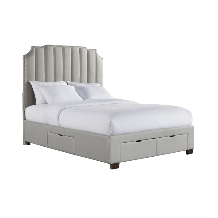 Harper Queen Upholstered Storage Bed - Vida Furniture (Laredo,TX)