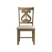 Stone Wooden Swirl Back Side Chair Set of 2 - Vida Furniture (Laredo,TX)