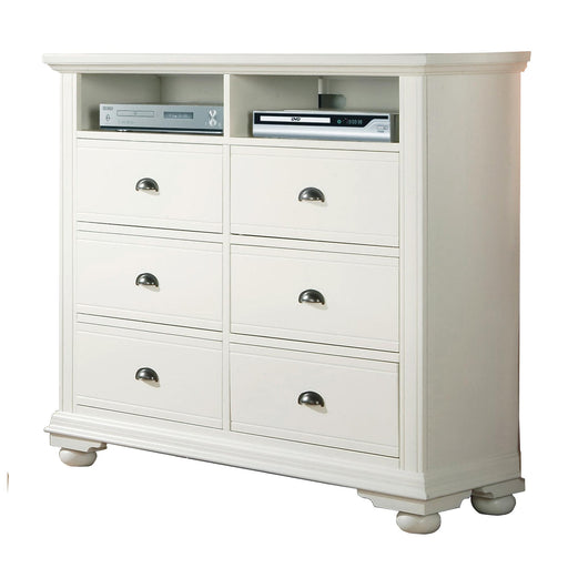 Brookpine White TV Stand - Vida Furniture (Laredo,TX)