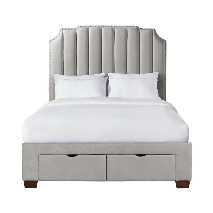 Harper Queen Upholstered Storage Bed - Vida Furniture (Laredo,TX)
