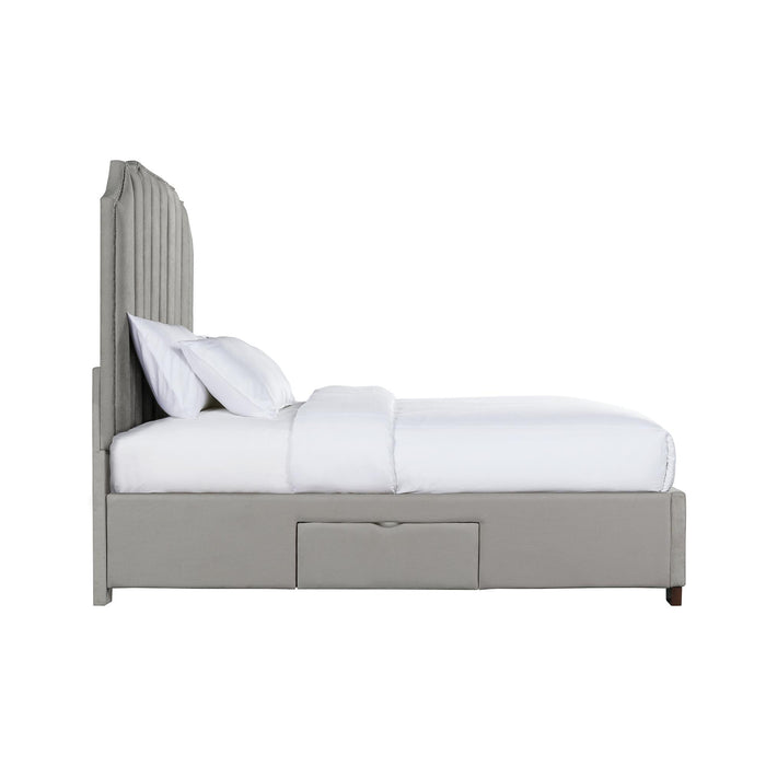 Harper Queen Upholstered Storage Bed - Vida Furniture (Laredo,TX)