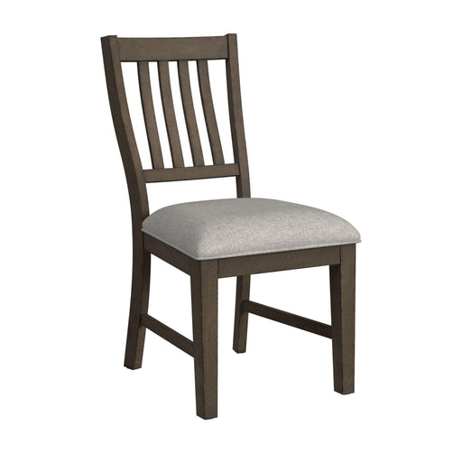 Yellowstone Dining Side Chair with Grey Fabric in Medium Brown (2 Per Carton) - Vida Furniture (Laredo,TX)