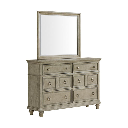 Whit-Ash Dresser and Mirror Set in Light Grey - Vida Furniture (Laredo,TX)