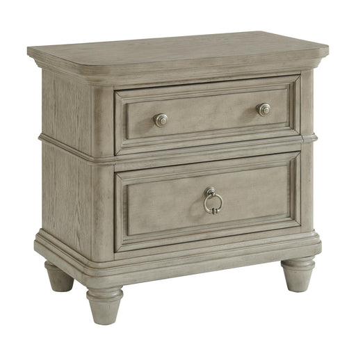 Whit-Ash 2-Drawer Nightstand with USB in Light Grey - Vida Furniture (Laredo,TX)