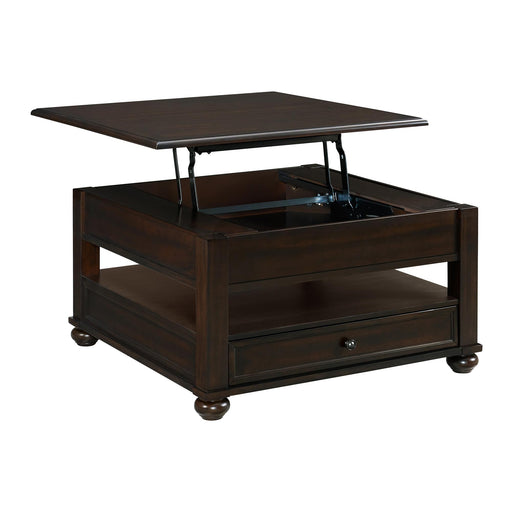 Wagner 2PC Occasional Table Set in Cherry-Square Lift-Top Coffee Table & End Table - Vida Furniture (Laredo,TX)