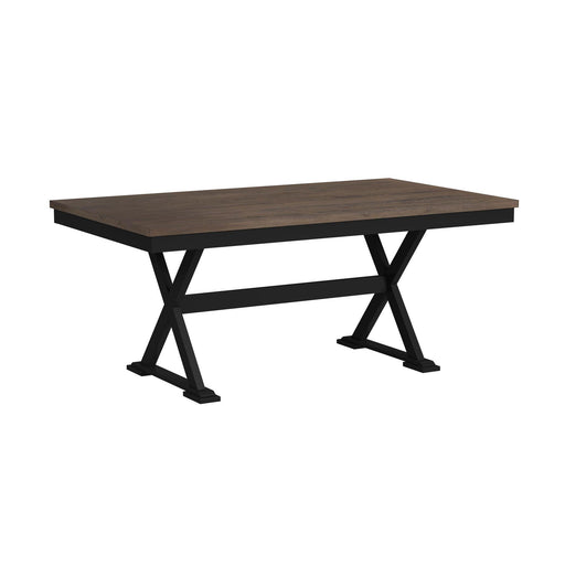 Tulane 6PC Dining Set with Table, 4 Chairs, and Bench in Oak and Black - Vida Furniture (Laredo,TX)