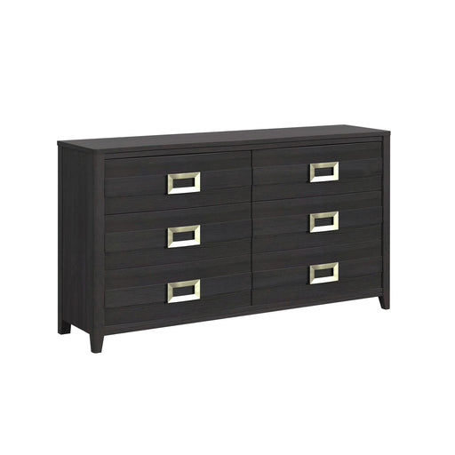 Tobias 6-Drawer Dresser in Black - Vida Furniture (Laredo,TX)