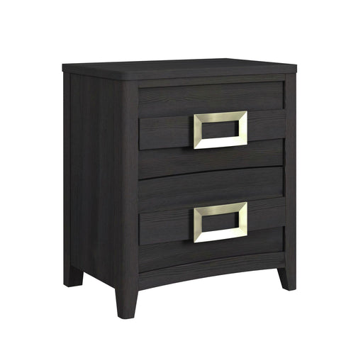 Tobias 2-Drawer Nightstand with USB in Black - Vida Furniture (Laredo,TX)