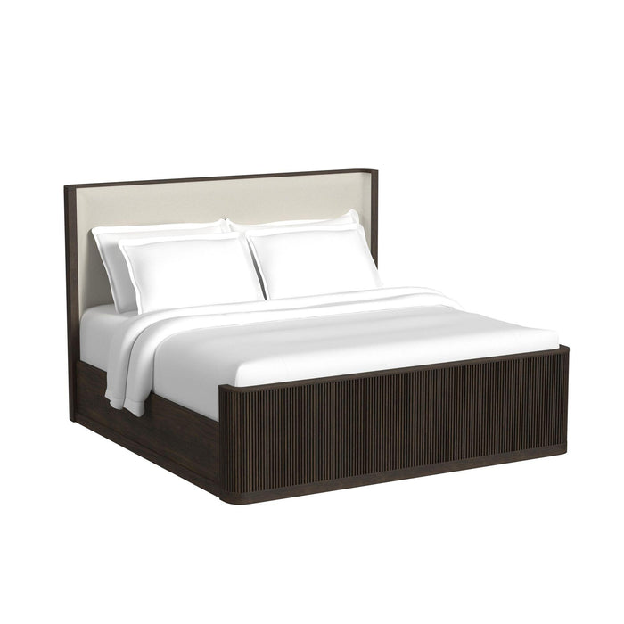 Sylvie UPH Bedroom Set with White Fabric - Vida Furniture (Laredo,TX)