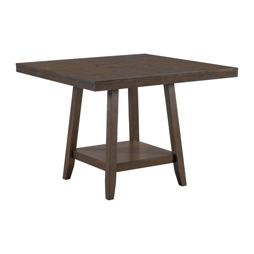 Seneca Square Counter Table with Lazy Susan in Brown - Vida Furniture (Laredo,TX)