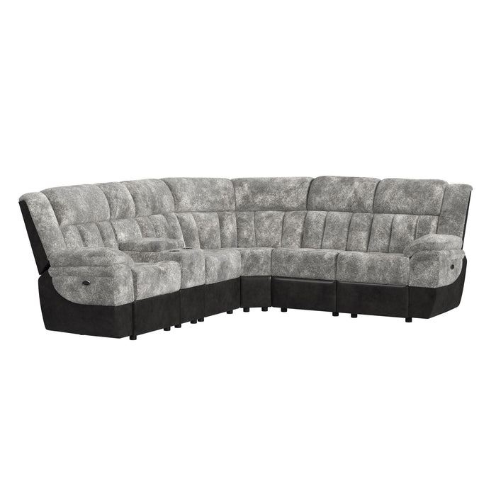 Santorini 6PC Motion Sectional Set in Dillon/Shire Grey - Vida Furniture (Laredo,TX)