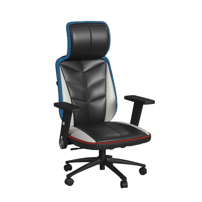 Rollins Gaming Chair with LED and Speaker in Black and Khaki - 3A Packing - Vida Furniture (Laredo,TX)