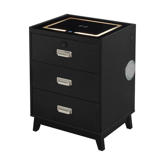 Rio Nightstand with Electronic Features - Vida Furniture (Laredo,TX)