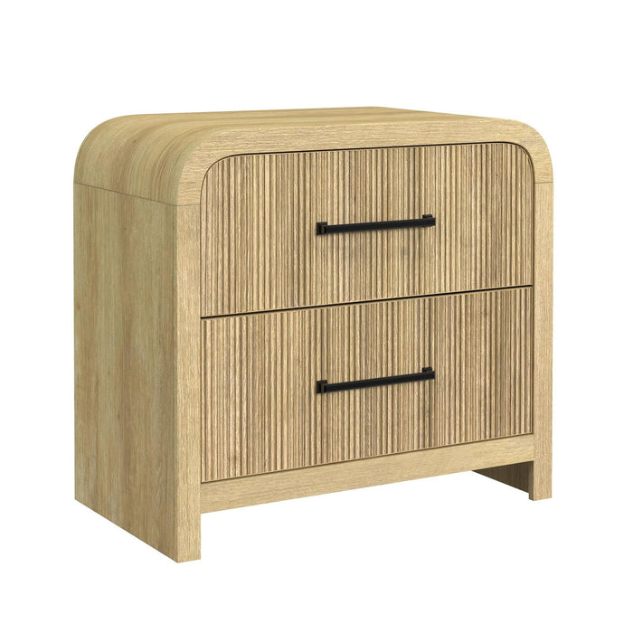 Ridgemont 2-Drawer Nightstand with USB in Natural - Vida Furniture (Laredo,TX)