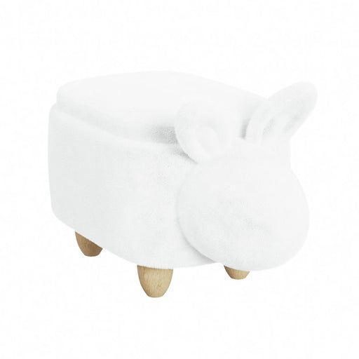 Rabbit Storage Stool in White - Vida Furniture (Laredo,TX)