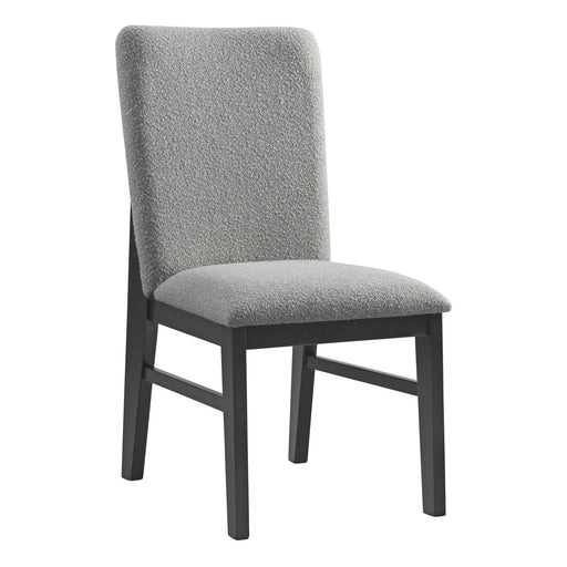 Portland Side Chair with Grey Fabric (PGY1113-4) in Black (2 Per Carton) - Vida Furniture (Laredo,TX)
