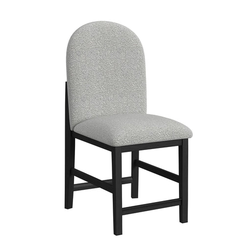 Portland Round Back Counter Stool with Grey Fabric in Black (2 Per Carton) - Vida Furniture (Laredo,TX)