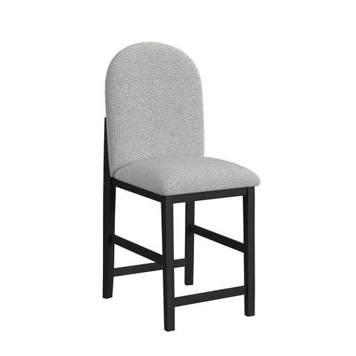 Portland Round Back Barstool with Grey Fabric in Black (2 Per Carton) - Vida Furniture (Laredo,TX)