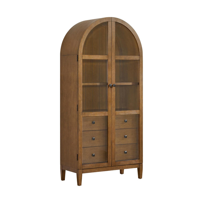 Portico Display Cabinet in Brown Oak - Vida Furniture (Laredo,TX)