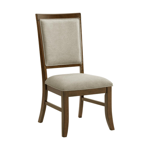 Phillipe Dining Side Chair with Grey Fabric in Cherry (2 Per Carton) - Vida Furniture (Laredo,TX)