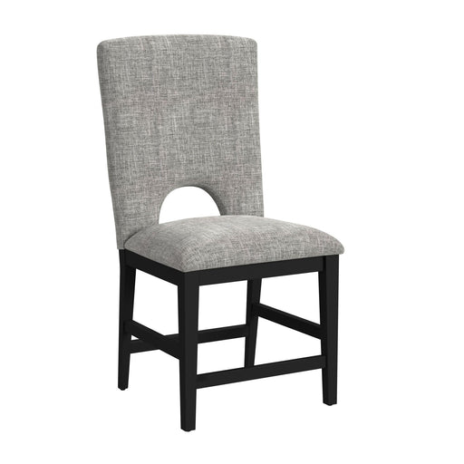 Oregon Counter Side Chair with Grey Fabric in Black (2 Per Carton) - Vida Furniture (Laredo,TX)