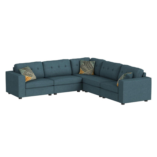Options One Armless Chair in Palmer Plus Teal - Vida Furniture (Laredo,TX)
