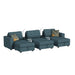 Options One 8PC Living Room Set in Palmer Plus Teal with Media Console - Vida Furniture (Laredo,TX)