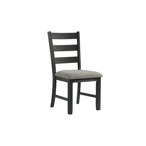 Martin Dining Side Chair with Grey Fabric - Black Finish (2 Per Carton) - Vida Furniture (Laredo,TX)