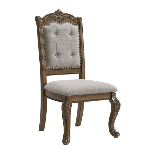 Madison Park Dining Side Chair with Beige Fabric in Walnut (2 Per Carton) - Vida Furniture (Laredo,TX)