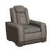 Lantana Power Motion Recliner with Power Headrest, Led ,wireless charger and cup holder in Rocky Grey/Brown - Vida Furniture (Laredo,TX)