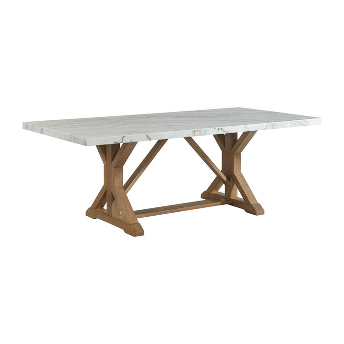 Lakeview Rectangular Standard Height Dining Table in White Marble - Vida Furniture (Laredo,TX)