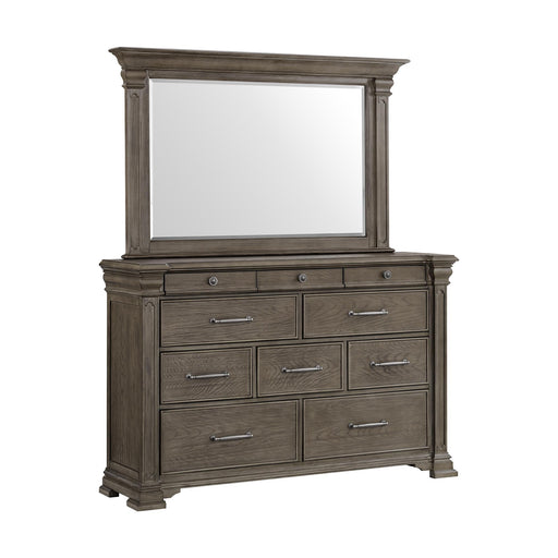 Kings Court Dresser & Mirror in Grey - Vida Furniture (Laredo,TX)