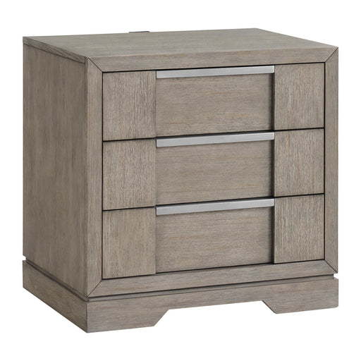 Kelis 3-Drawer Nightstand with USB in Grey - Vida Furniture (Laredo,TX)