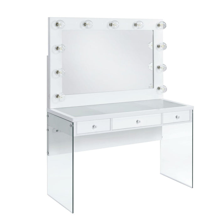 Jacey Complete Dressing Table with Lightbulbs - Vida Furniture (Laredo,TX)