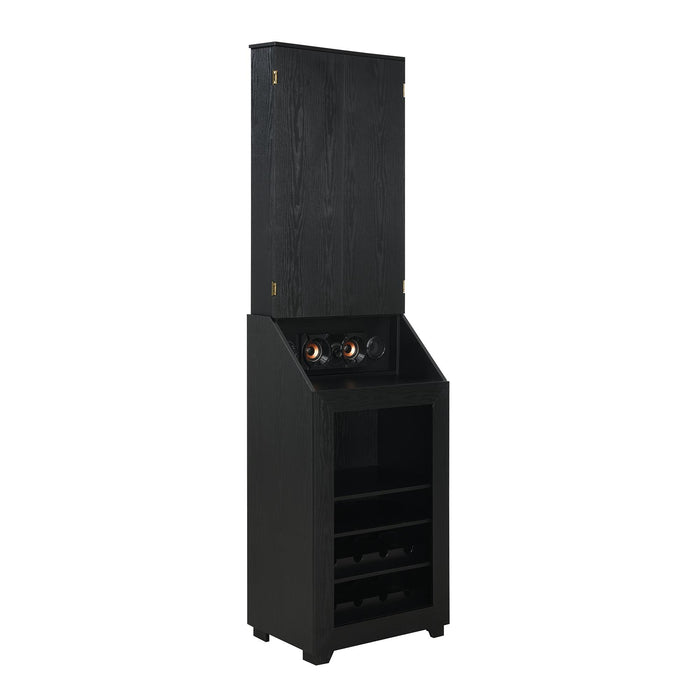 Hurricanes Dartboard Cabinet with Speaker and LED in Black (3A Packing) - Vida Furniture (Laredo,TX)