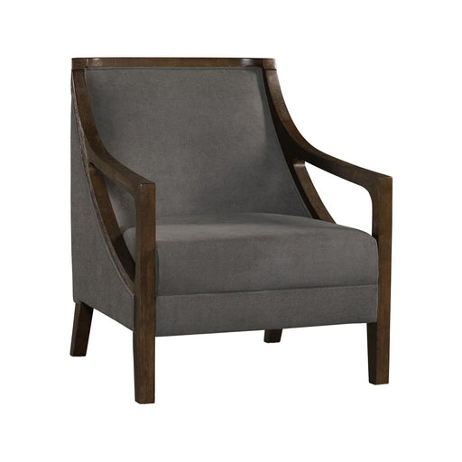 Hopkins Chair w/Brown Arm Columbia Charcoal - Vida Furniture (Laredo,TX)