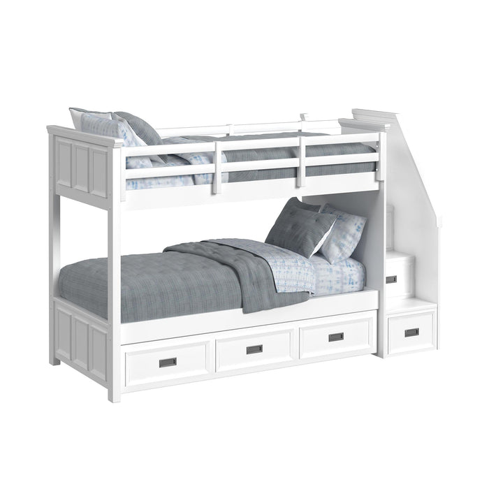 Hampton Kids Over Bunk with Staircase and Trundle Bedroom Set - Vida Furniture (Laredo,TX)