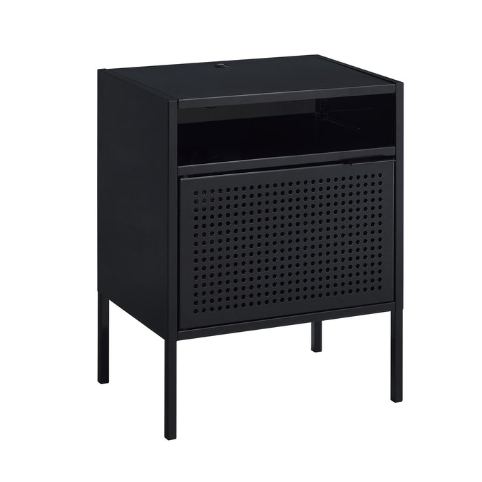 Ember Nightstand (C-1094) BLACK NIGHTSTAND W/ USB - Vida Furniture (Laredo,TX)