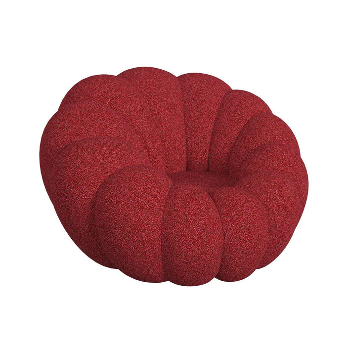 Bubble Swivel Chair and Ottoman in Red