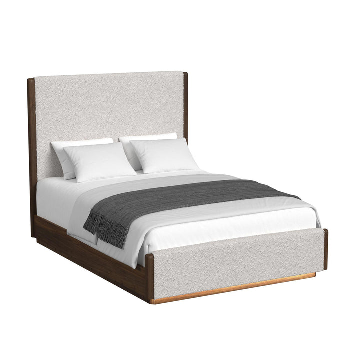Brisbane UPH Bed with Boucle Beige and LED