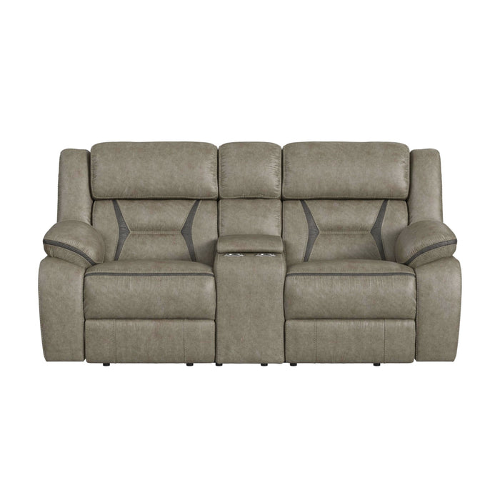 Engage Motion Loveseat with Console in Corral Grey - Vida Furniture (Laredo,TX)