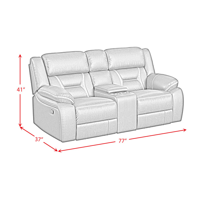 Engage Motion Loveseat with Console in Corral Grey - Vida Furniture (Laredo,TX)