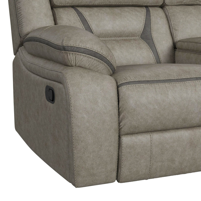 Engage Motion Loveseat with Console in Corral Grey - Vida Furniture (Laredo,TX)