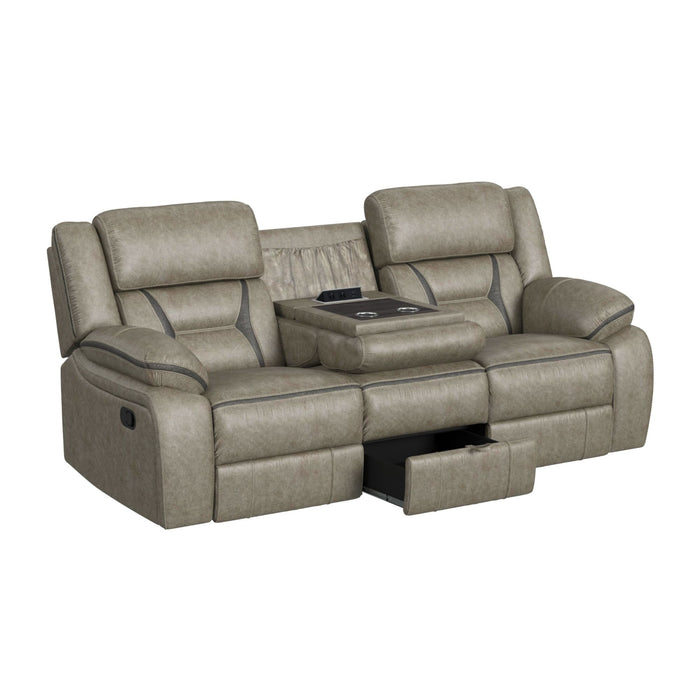 Engage Motion Sofa with DDT, Drawer and PWS in Corral Grey - Vida Furniture (Laredo,TX)